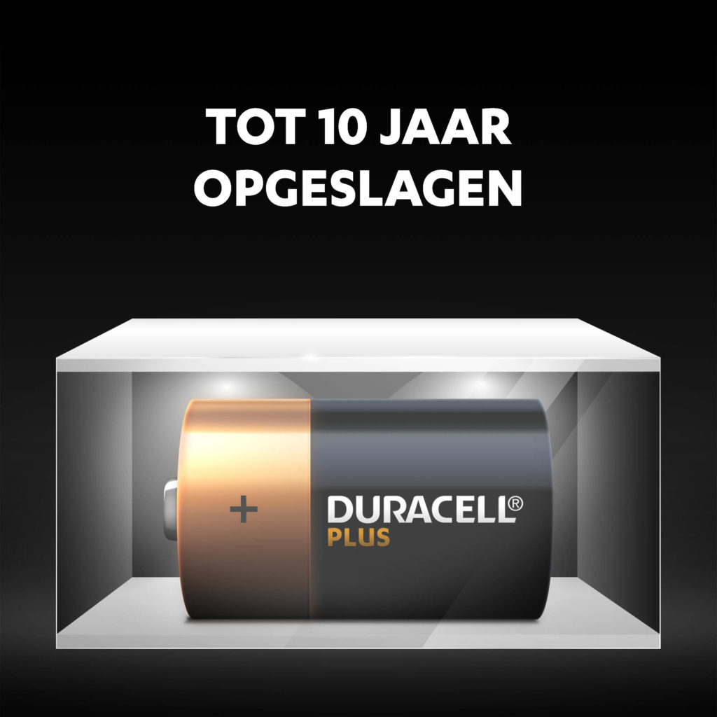D-batterijen Duracell Plus alkalinebatterijen